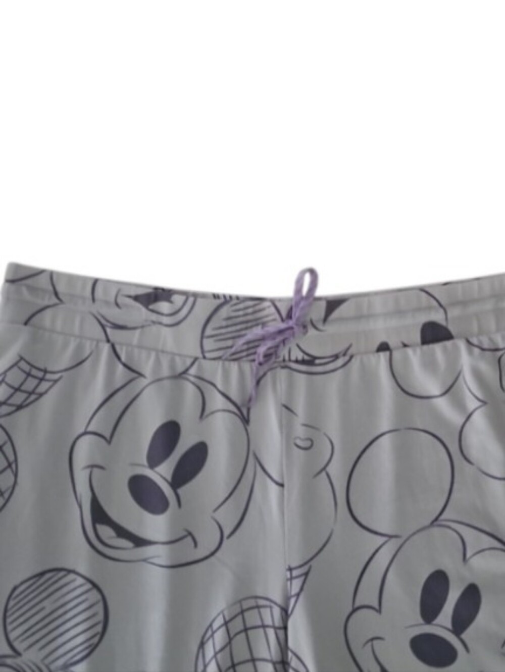 Disney Mickey Mouse Lounge Pants Plus 2X White Wide Leg Crop Pajama Disney Adult - Picture 6 of 13
